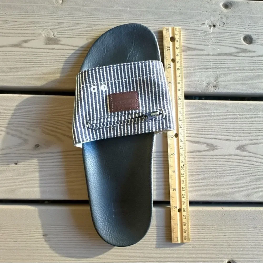 G-Star Raw Footwear Zip Cart Slide ll Hickory Stripe Denim Size 11 Like New, box